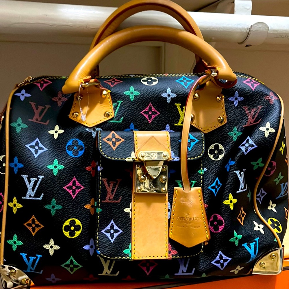 Takashi Murakami X Louis Vuitton Black Monogram Multicolor Speedy 30
